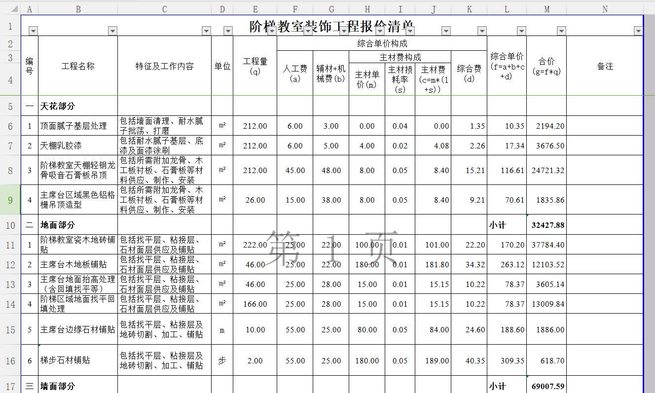 強制修改綜合單價