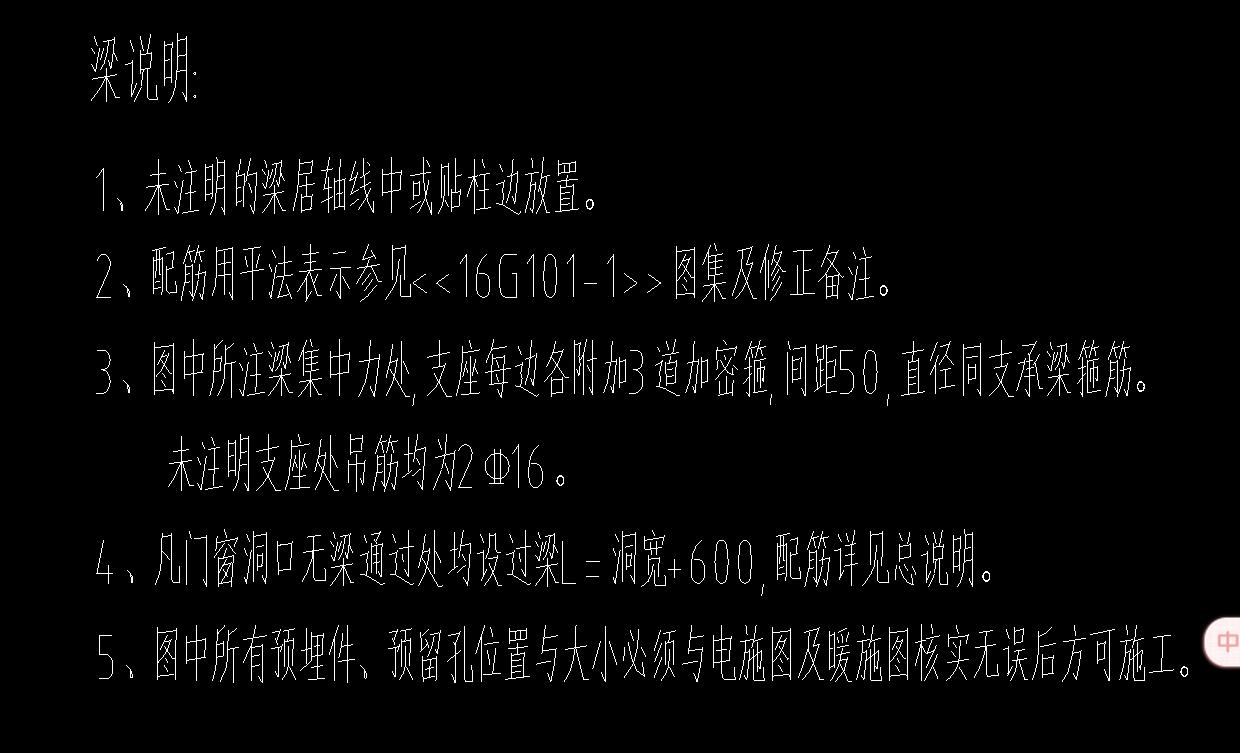 请问梁说明中的第三条梁集中力处是什么意思