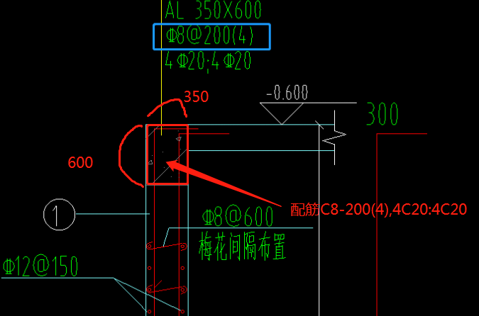 这个暗梁并没有给出箍筋的大样我想像不出箍筋是什么样的不会算