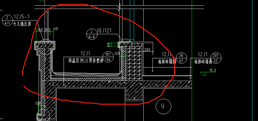 这种属于挑空楼板吗?如何将保温层绘制到上面?