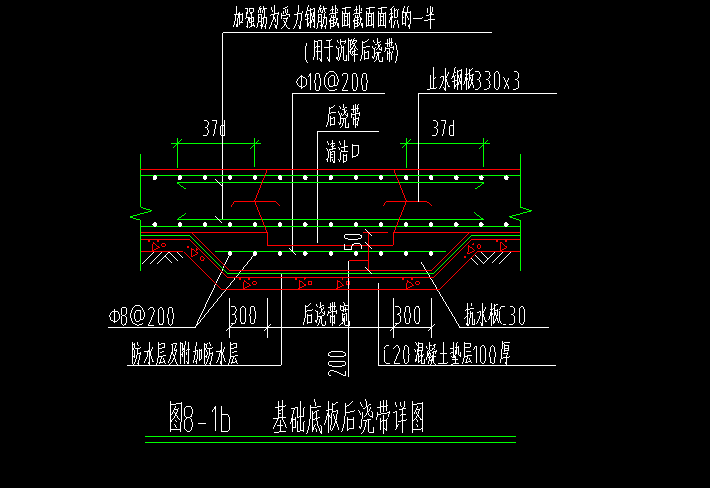 请问这个后浇带改用筏板后浇带中哪个类型呢配进形式选择哪种