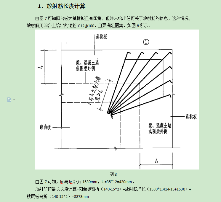 放射筋長度