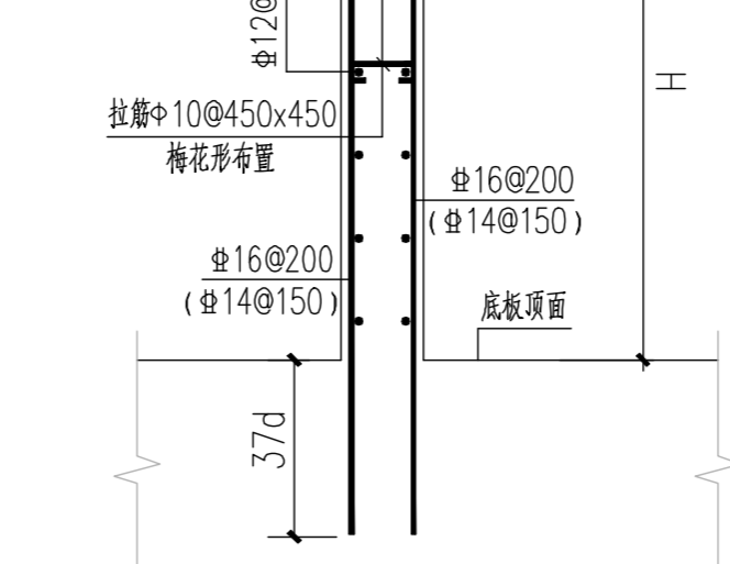 水平分布鋼筋
