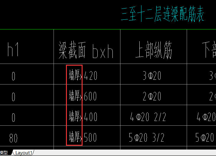 連梁表