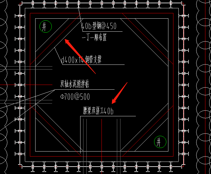 请教老师图中基坑支护的钢管支撑和腰梁怎么计算