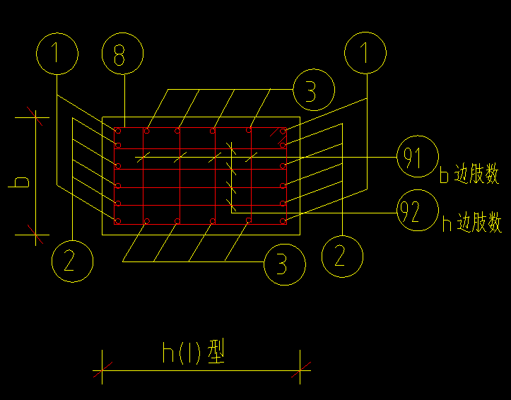 柱截面表的91b边肢数和92h边肢数要不要再布置上边筋