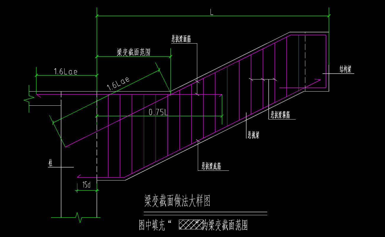 想请教下变截面的斜梁这个节点的钢筋怎么处理,还有应该怎么绘制.