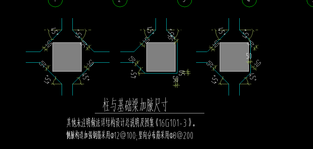 请问柱与基础梁基础梁和基础梁的加腋钢筋和混凝土怎么布置用什么构件