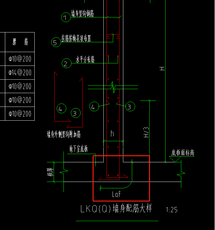 剪力墙的laf锚固怎么计算