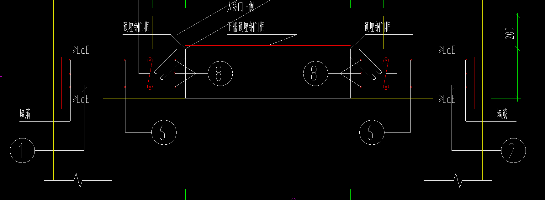 人防门框墙钢筋