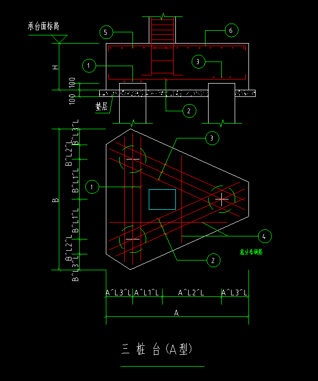 请问在广联达2018软件中我这个三桩承台上面的5号6号钢筋应该怎么布置