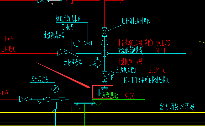 水泵房图中标志的连接泵与立管管件的装置是叫做什么