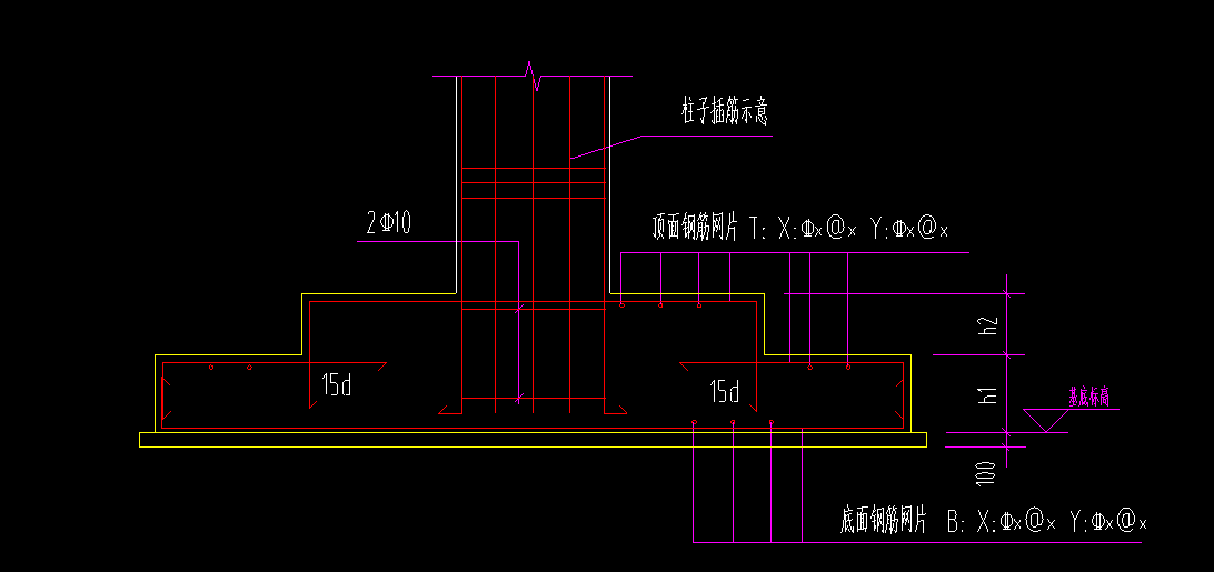 请问双台独立基础顶面钢筋应该怎么布置