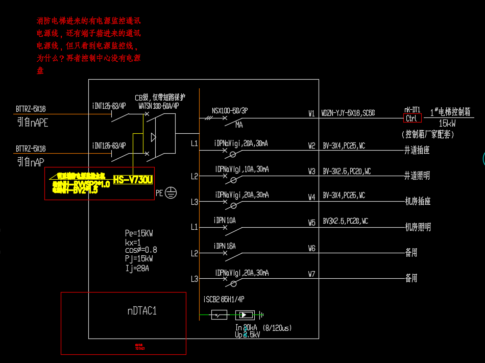 电梯房配电箱ndtac1进线问题