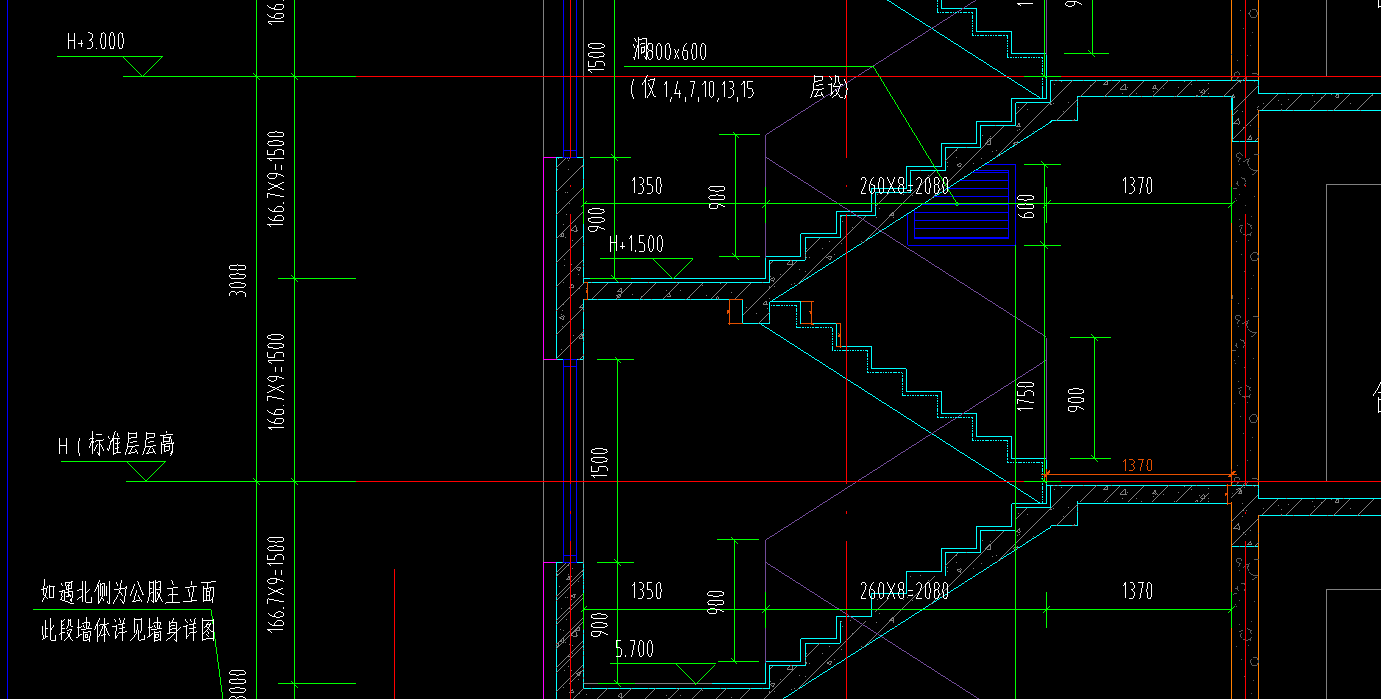 请问这种楼梯到底怎么画呢用双跑的输进去栏杆很宽是数据错误吗