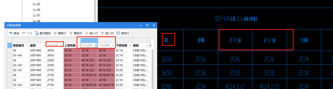 配筋表