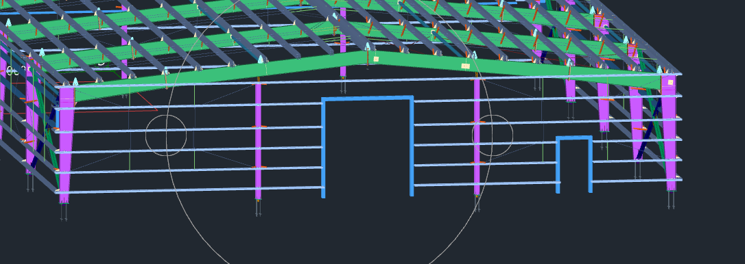 我线式创建了檩条和系杆怎么布置檩托板支撑系杆的零件怎么布置呢