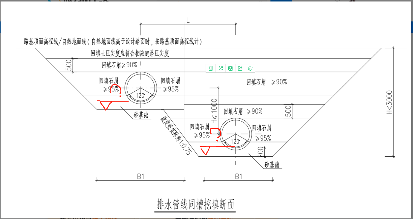 雨污水管同槽土方应该如何计算,求各位大神给出计算公式.