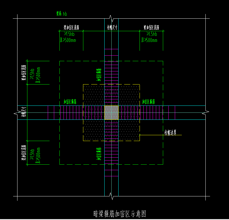 求大神帮忙,这种暗梁箍筋加密区,具体在其他钢筋中应该怎么设置,能