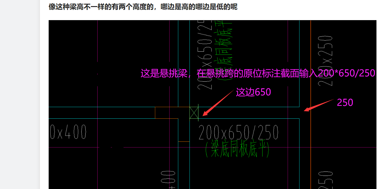 像这种梁高不一样的有两个高度的哪边是高的哪边是低的呢