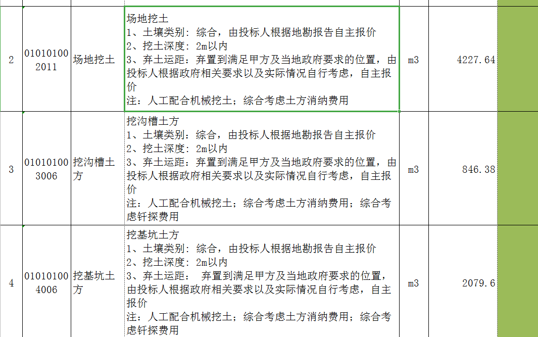 挖溝槽土方