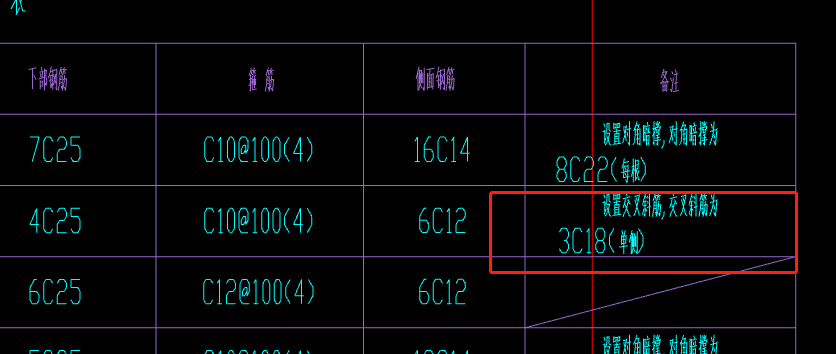 连梁交叉斜筋