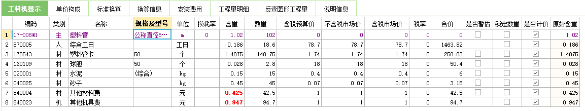 清單定額