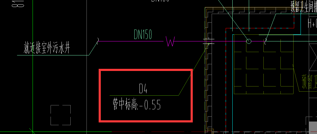 这是说明这条管道的标高是-0.5米吗?