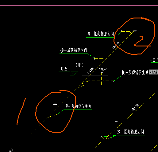 二位置这两个是不是都是清扫口啊,为什么图二两个清扫口的图例不一样?