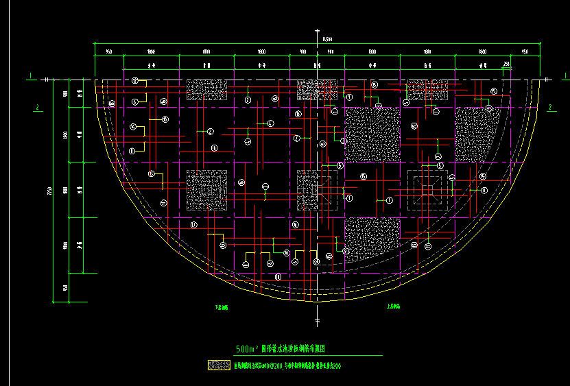 如图所示,蓄水池的钢筋如何绘制? 用板绘制为什么图只给了一半?