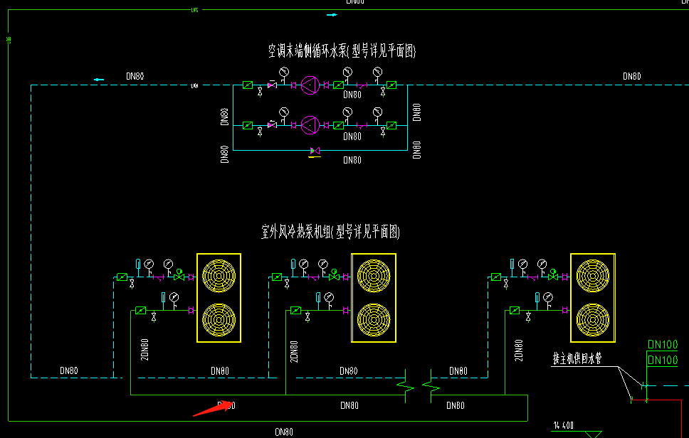 这个空调水的系统图和平面图对不上是按系统图还是平面图