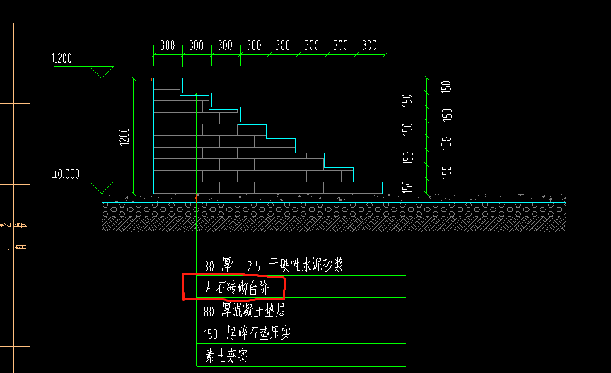 像这样的舞台室外砖砌台阶工程量如何计算?