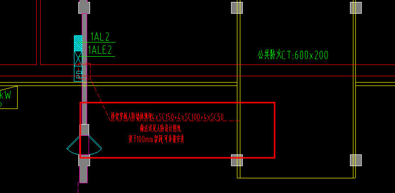 请问大家这种桥架穿越人防墙成排套管的问题,如下