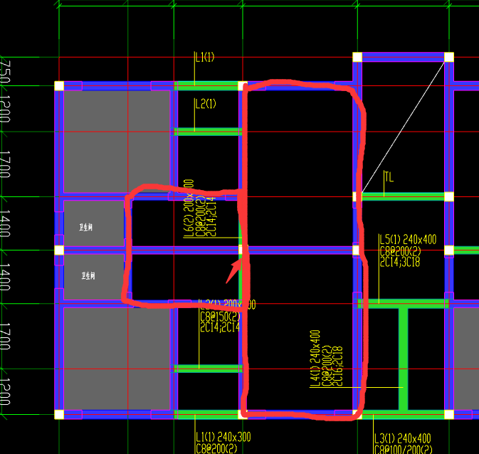砖混结构中有非框架梁和圈梁,那如图显示部分的板是算平板还是有梁板?