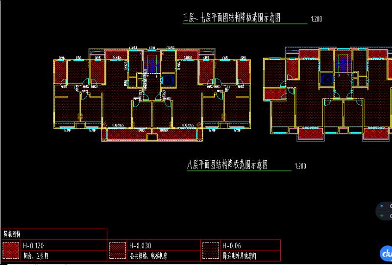 建筑施工图中的结构降板什么意思