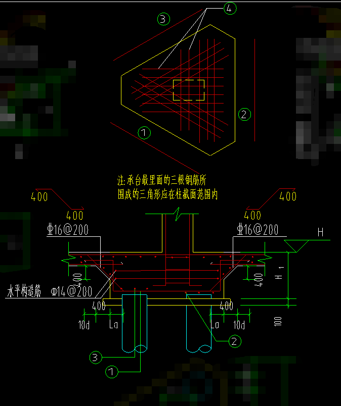 请教各位老师这类型的三桩承台钢筋如何布置编辑非常感谢
