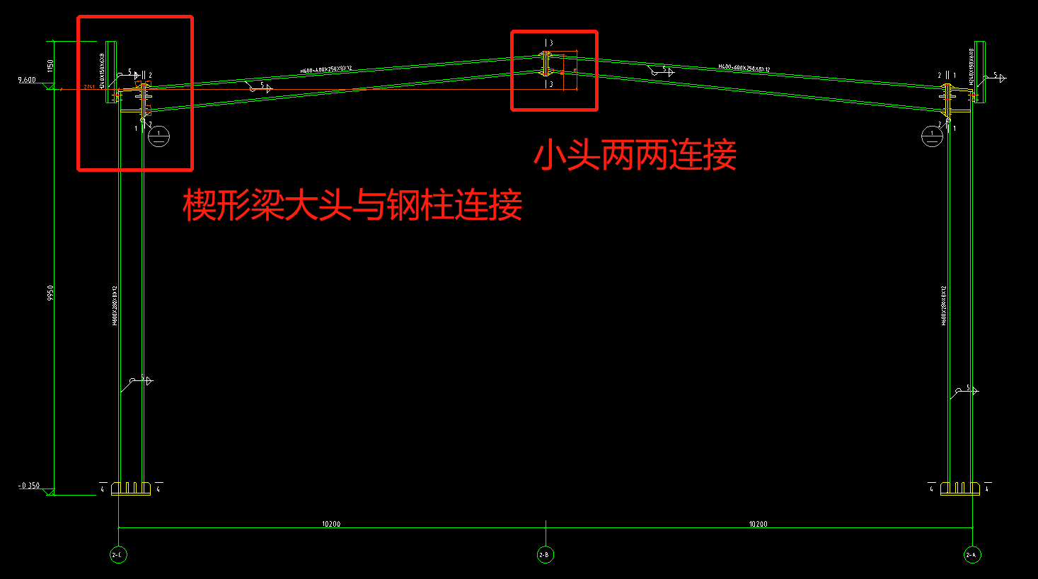 广联达钢结构算量软件中,创建双坡门架,钢梁为楔形梁.