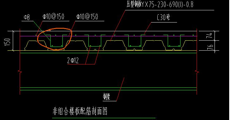 压型钢板组合楼面结构示意图怎么画