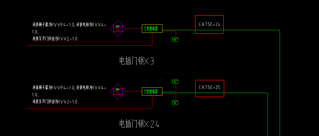 弱电门禁连线