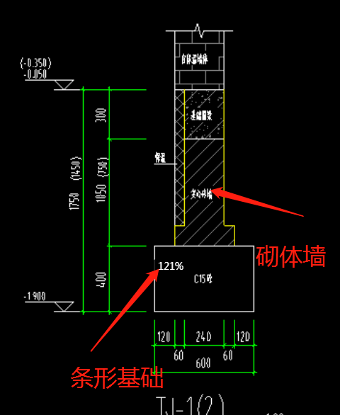 您好,条形基础 砖基(砌体)