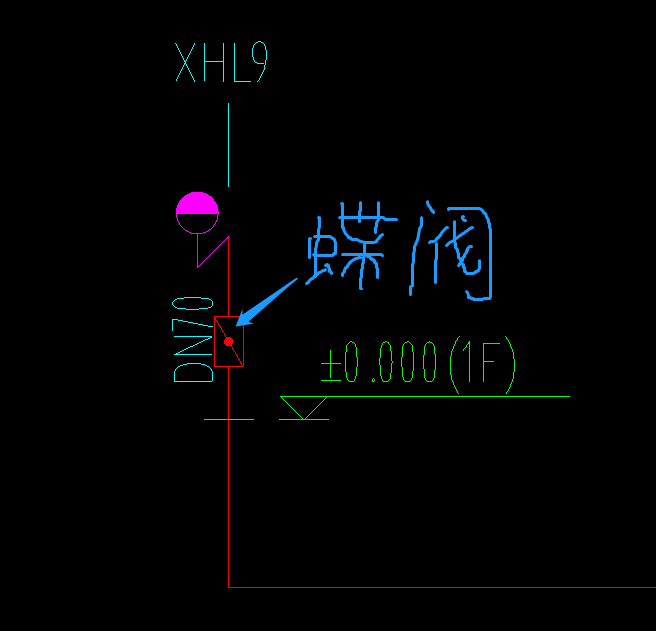 如图,图纸上的蝶阀是不是图片框出来的那个?