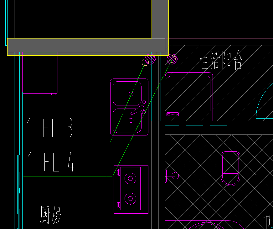 请问各位老师,图中的重叠在1-fl-4上的图例是地漏吗