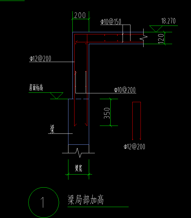 梁局部加高