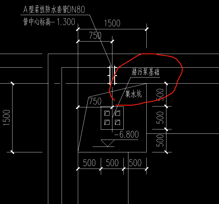 潜污泵基础和集水坑如何绘制