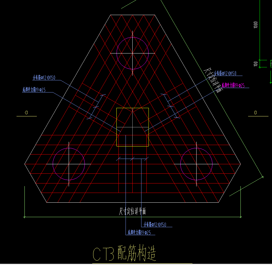 地下室三桩承台画钢筋问题