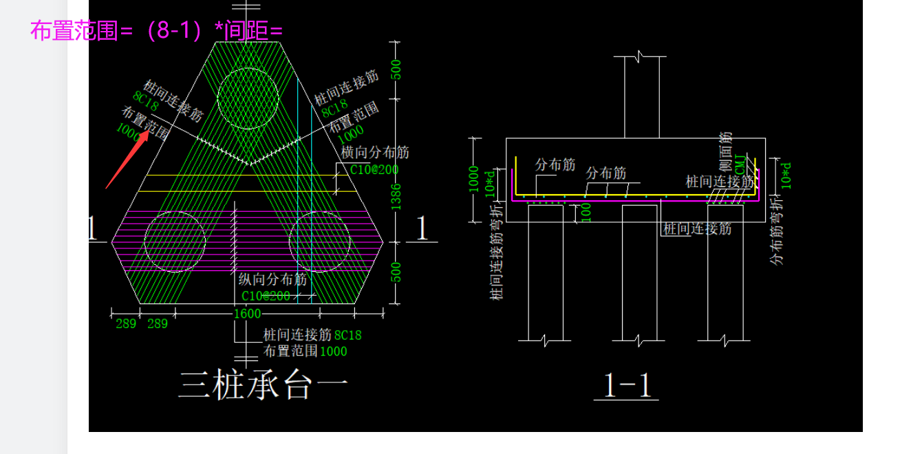 三桩承台的布置范围是多少,怎么算的