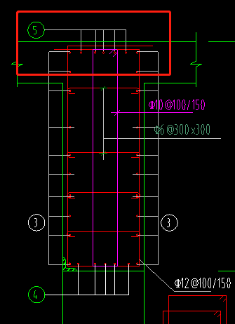 请问人防墙上部结构的五号钢筋如何编辑在截面里