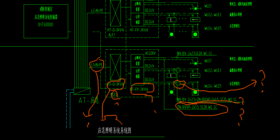 可不可以详细解读一下这个应急照明系统图不太看得懂谢谢了