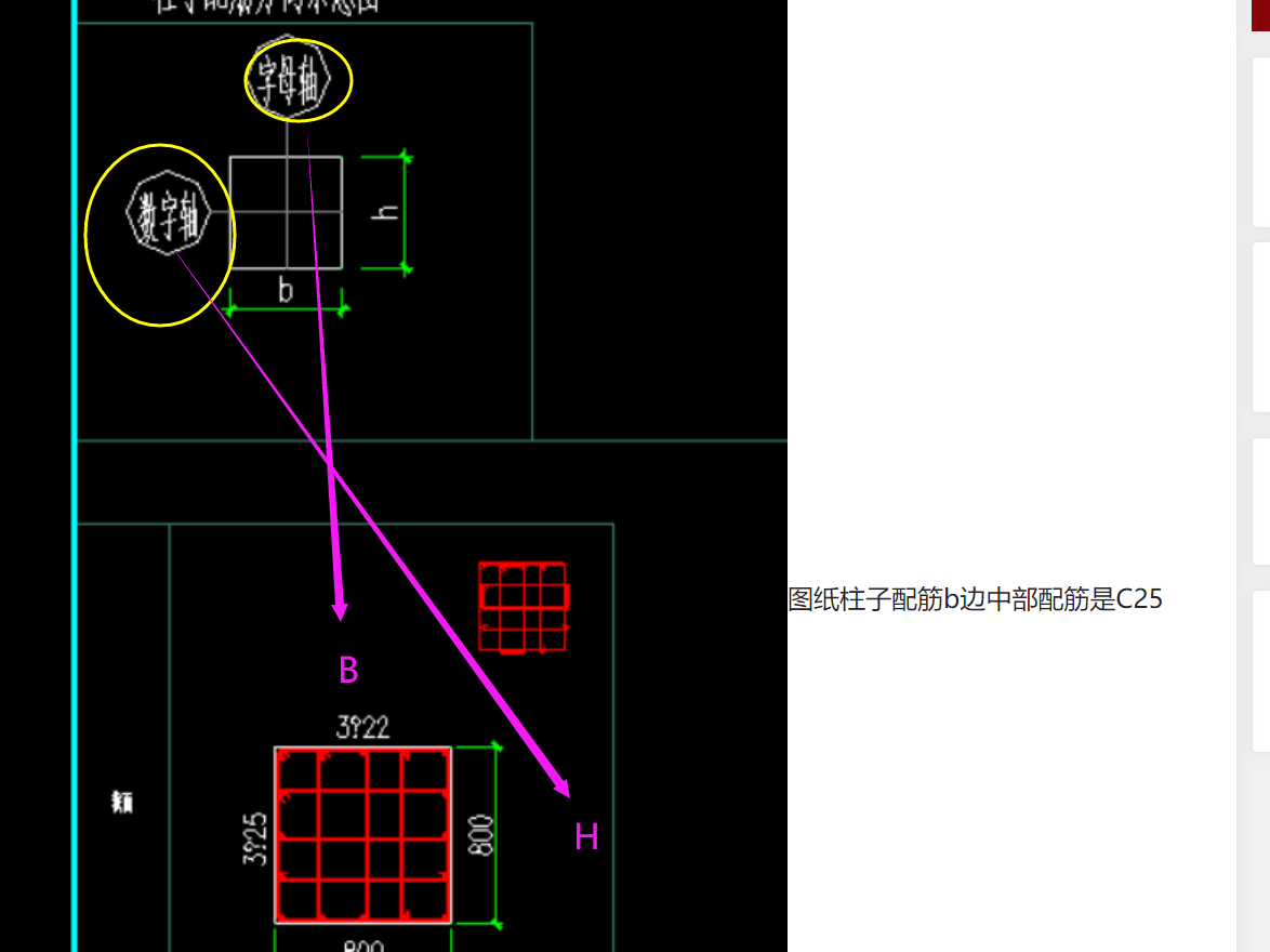 柱表配筋方向示意图跟柱平法标注方向相反如何确认b边跟h边