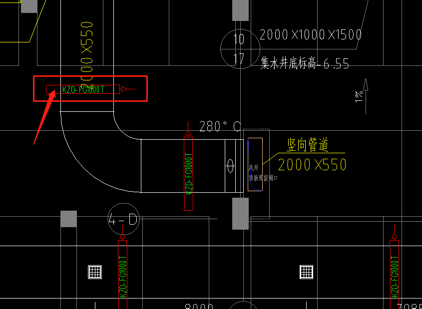 请问,在通风系统中,箭头指的是什么